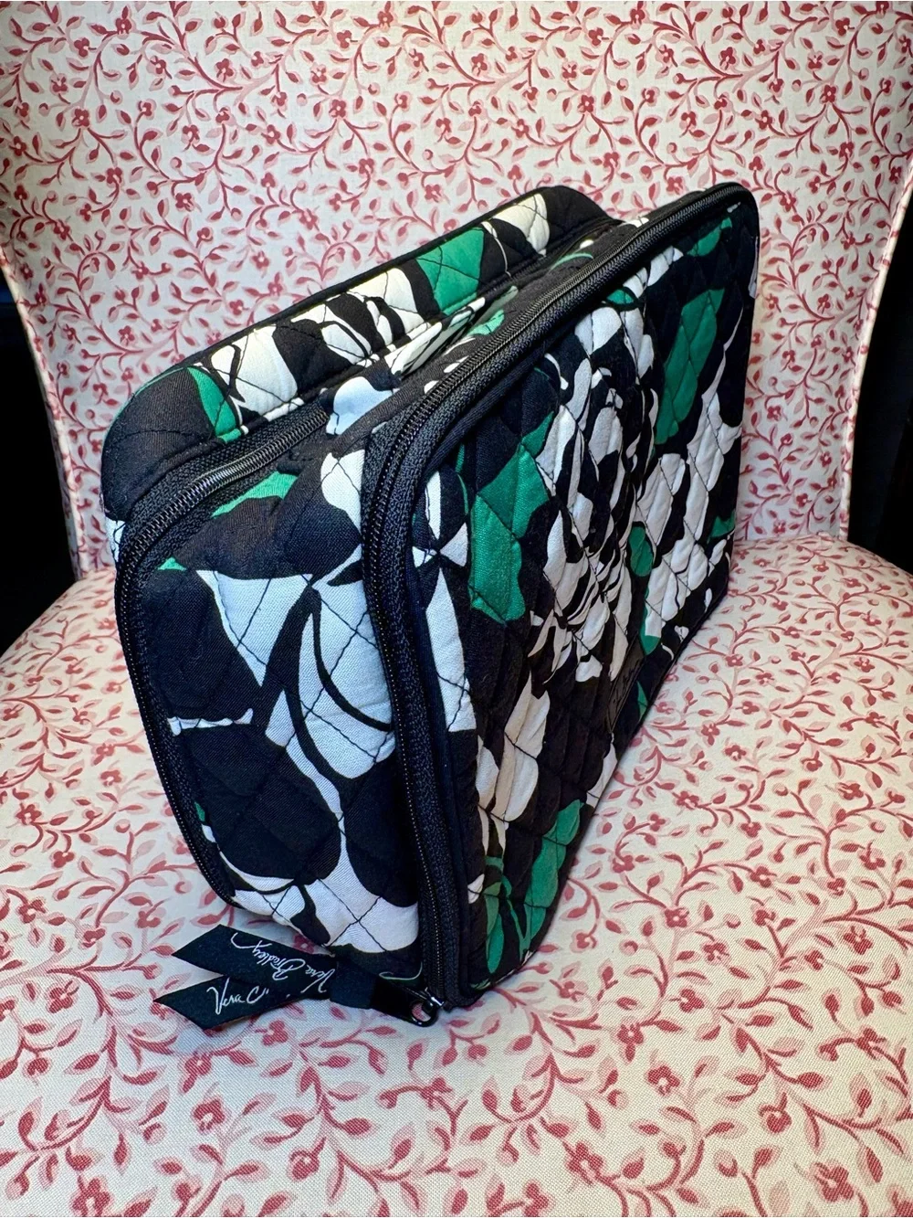 Vera Bradley Large Blush & Brush Imperial Rose Quilted Floral Toiletry Bag